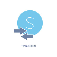 transaction concept line icon. Simple element illustration. transaction concept outline symbol design.