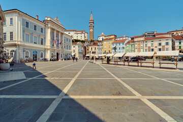 Tartini Square in Piran, city ​​in Slovenia, peninsula