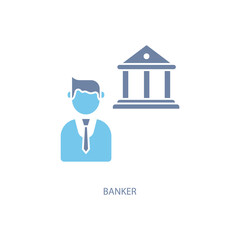 banker concept line icon. Simple element illustration. banker concept outline symbol design.