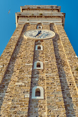 Tower in Piran city, Slovenia, peninsula
