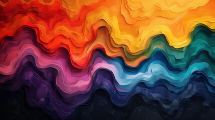 Abstract colorful waves. AI generated art illustration.
