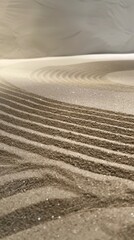 Fototapeta na wymiar Zen garden sand ripples top corner free for words