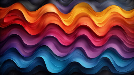 Abstract colorful waves. AI generated art illustration.