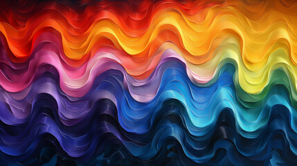 Fototapeta premium Abstract colorful waves. AI generated art illustration.