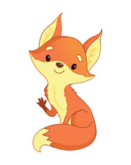 Illustration of a cute friendly fox