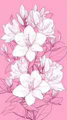 Obraz premium Background with pink and yellow leaves. AI generated art illustration.