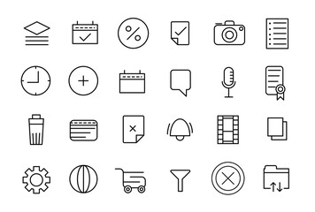 User Interface Essential Icon Set. Line Outline Icons. For App, Web, Print. UI UX Icon collection.