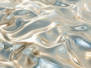 Liquid silver texture wallpaper, shiny, metallic surface with smooth waves and ripples (1)