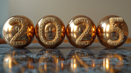 golden christmas balls 2025