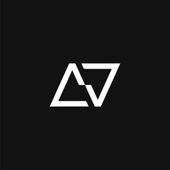 simple letter AV and square logo combination vector icon