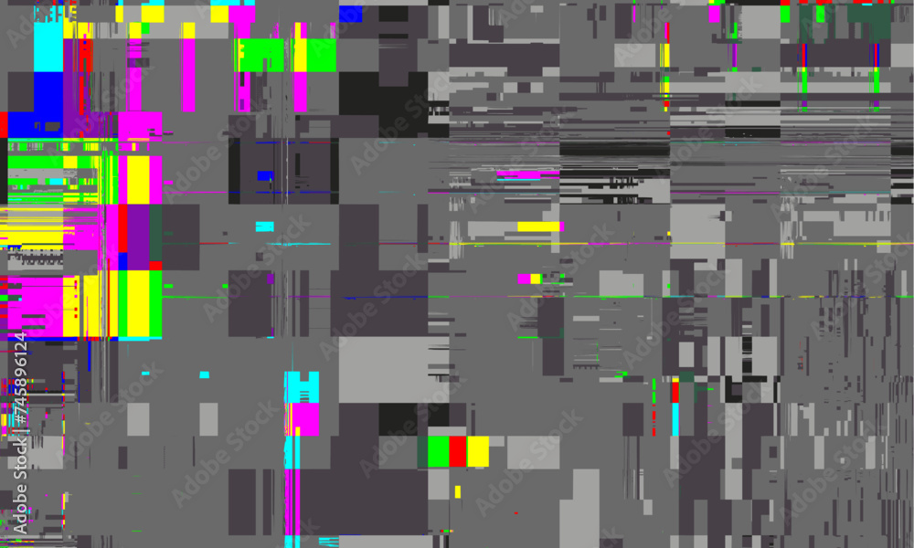 Poster Pixel pattern of a digital glitch. Abstract background, pattern of a digital glitch.