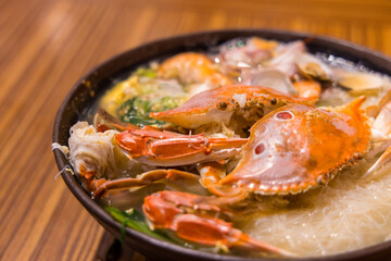 Seafood rice vermicelli soup bowl