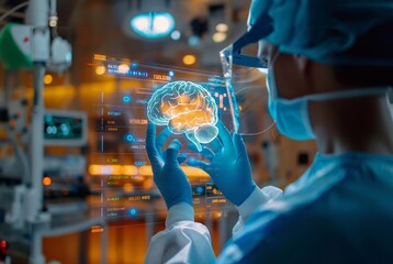 doctor surgery hologram technology research generative ai  art