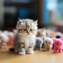 Tiny kittens, care, and coziness at home.