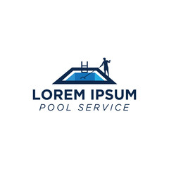 swimming pool service logo vector