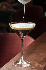 expresso coffee martini cocktail, alcoholic cocktail at the bar - obrazy, fototapety, plakaty