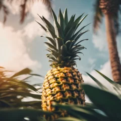 Deurstickers Ananas am Strand © Matthias Rickli