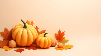 Orange pumpkin, halloween background