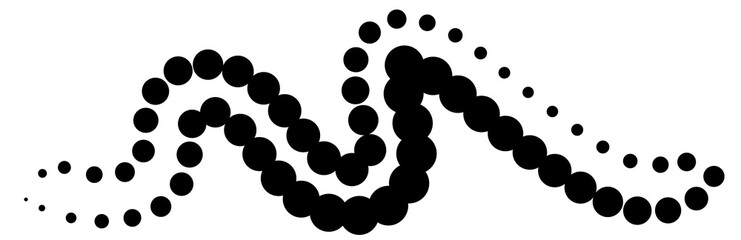 Line dotted halftone shape, waves, swirl, curve