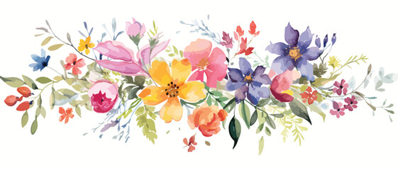 Fototapeta na wymiar Watercolor Floral Composition Watercolor Clipart 