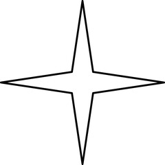 Minimalist line stars icon, twinkle star shape symbols. Minimalist silhouette stars icon set, twinkle shining star shape symbols, icons, elements. Modern geometric sparkle silhouettes sign vector.