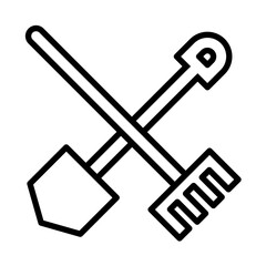 Rack and Shovel Line Icon