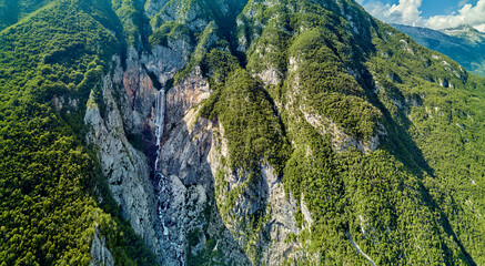 Boka, waterfall in the western part of Slovenia, near the Soča River