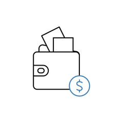 wallet concept line icon. Simple element illustration. wallet concept outline symbol design.