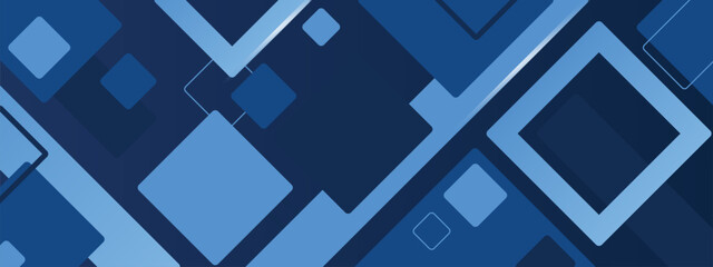 Minimal blue banner geometric shapes abstract modern background design. Design for poster, template on web, backdrop, banner, brochure, website, flyer, landing page, presentation, and webinar