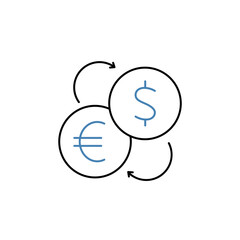 currency exchange concept line icon. Simple element illustration. currency exchange concept outline symbol design.