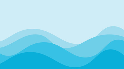 Fototapeta premium Blue ocean wave background wallpaper vector image. Illustration of graphic wave design for backdrop or presentation