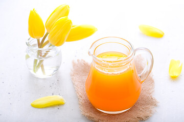 A jug of orange juice