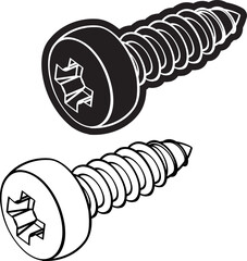 self-tapping screw cross recess semicircular head