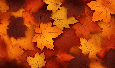 Naklejka na ściany i meble A Whirling Dance of Autumn Leaves in the Breeze