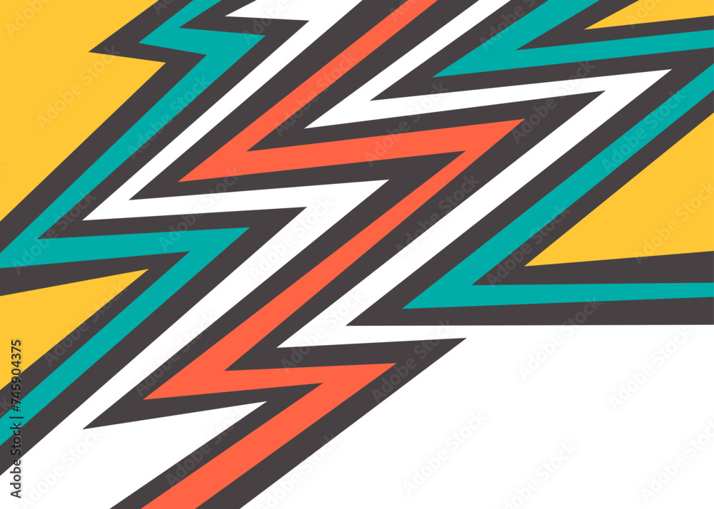 Poster abstract background with colorful gradient zigzag line pattern