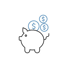 piggy bank concept line icon. Simple element illustration. piggy bank concept outline symbol design.