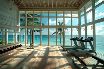 Gym Overlooking Ocean