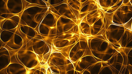 Abstract Background of Glowing Gold Mesh or Inter.