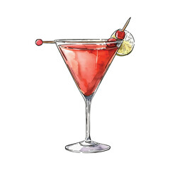 watercolor cocktail illustration