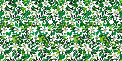 Seamless pattern flower and leaf texture wallpaper
