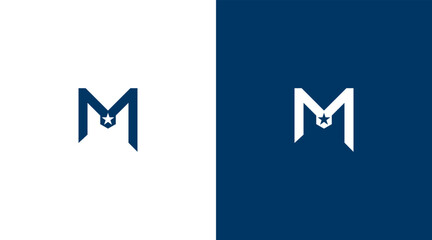 M Letter And Ster icon Logo Design, M icon Brand identity Design Monogram Logo © Sihab_723k