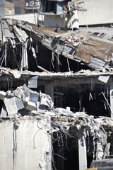 demolition work of great building that looks like a earthquake damage