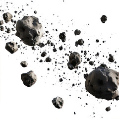Pile of coal isolated on a white background. 3d illustration