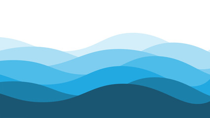 Fototapeta na wymiar Blue ocean wave background wallpaper vector image. Illustration of graphic wave design for backdrop or presentation