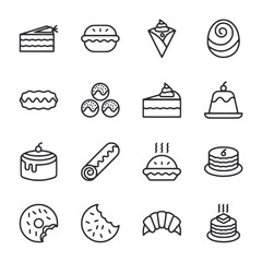 Desserts icons set