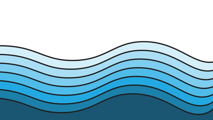 Blue ocean wave background wallpaper vector image. Illustration of graphic wave design for backdrop or presentation