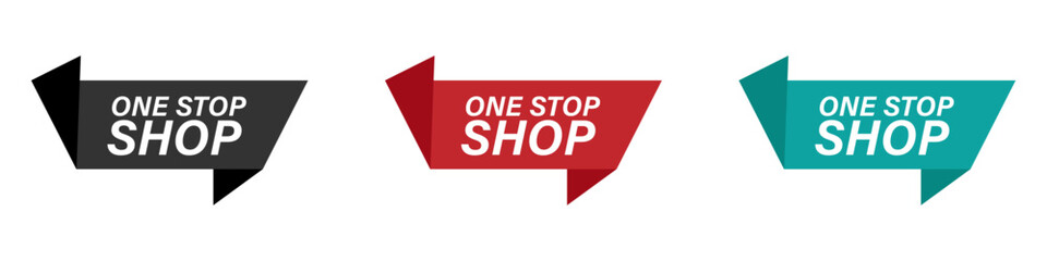 Ones stop shop vector label illustration designs