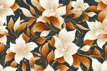 Fototapeta premium Floral Harmony: Vector Nature Floral Pattern