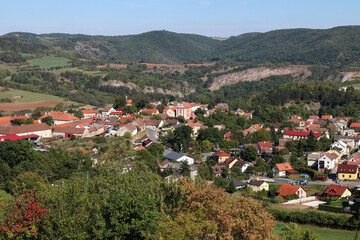 Fototapeta na wymiar View of the village of Tetin, Bohemian Karst, Czech Republic