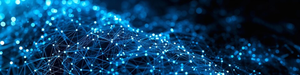 Fototapeta premium rotating glowing blue network of connections.
